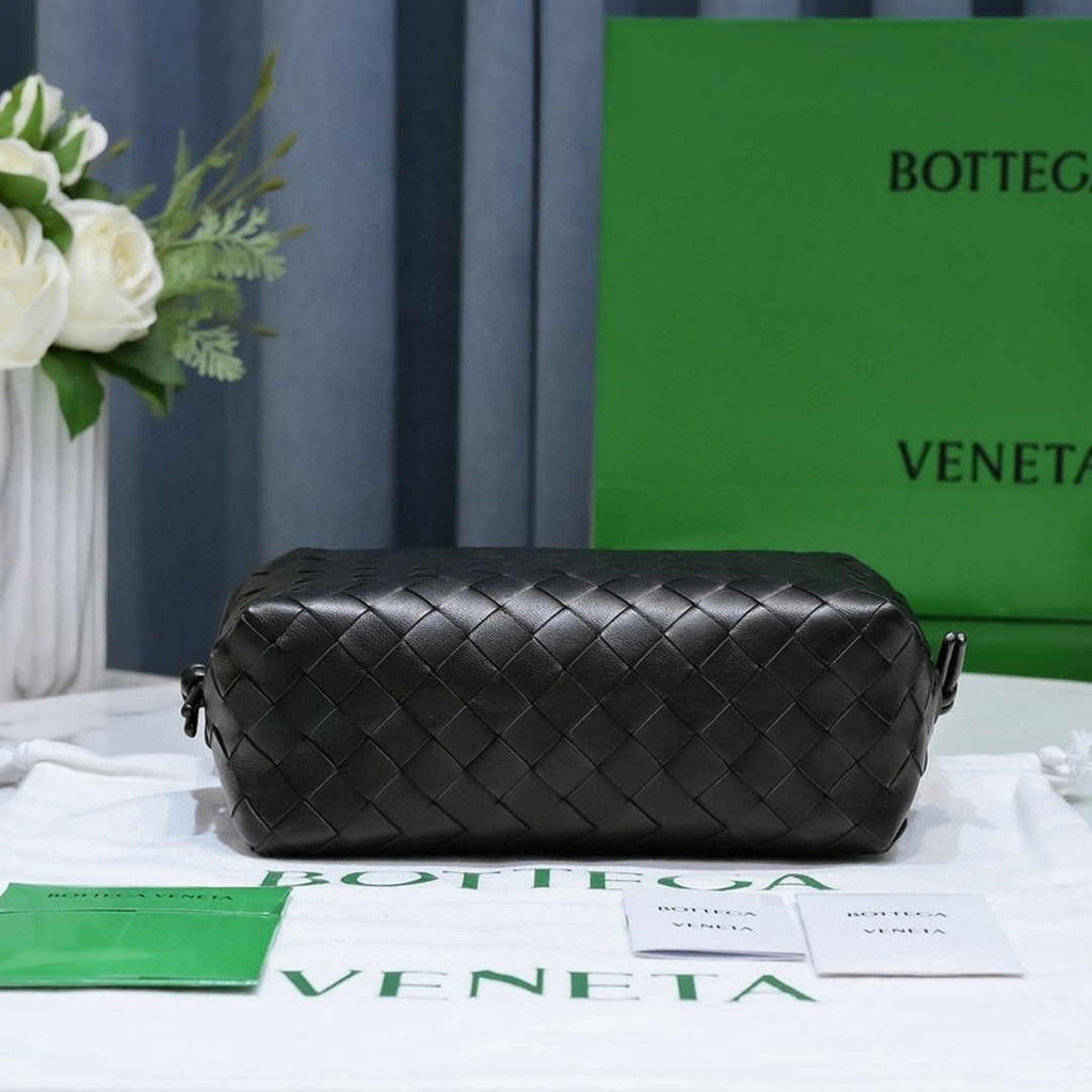 Bottega Veneta Small Loop Camera Bag 723548 Black Intrecciato leather