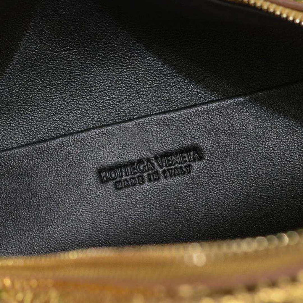 Bottega Veneta Small Loop Camera Bag 723548 Gold Intrecciato leather
