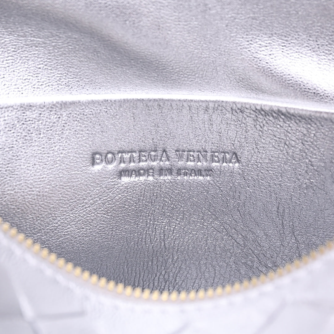 Bottega Veneta Small Loop Camera Bag 723548 Silver Intrecciato leather