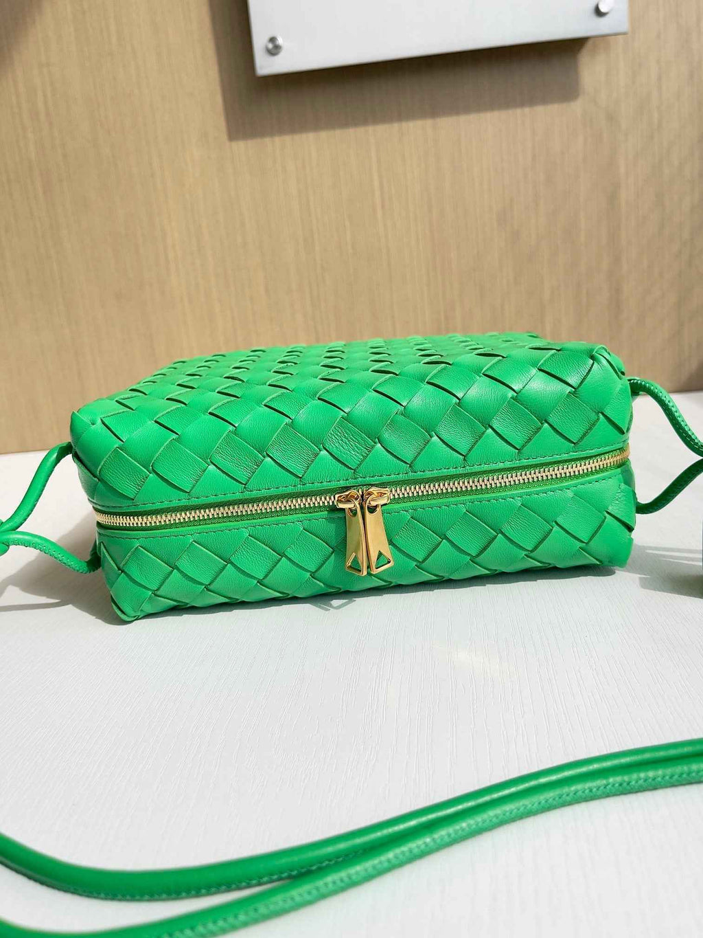 Bottega Veneta Small Loop Camera Bag 680255 Lambskin Green