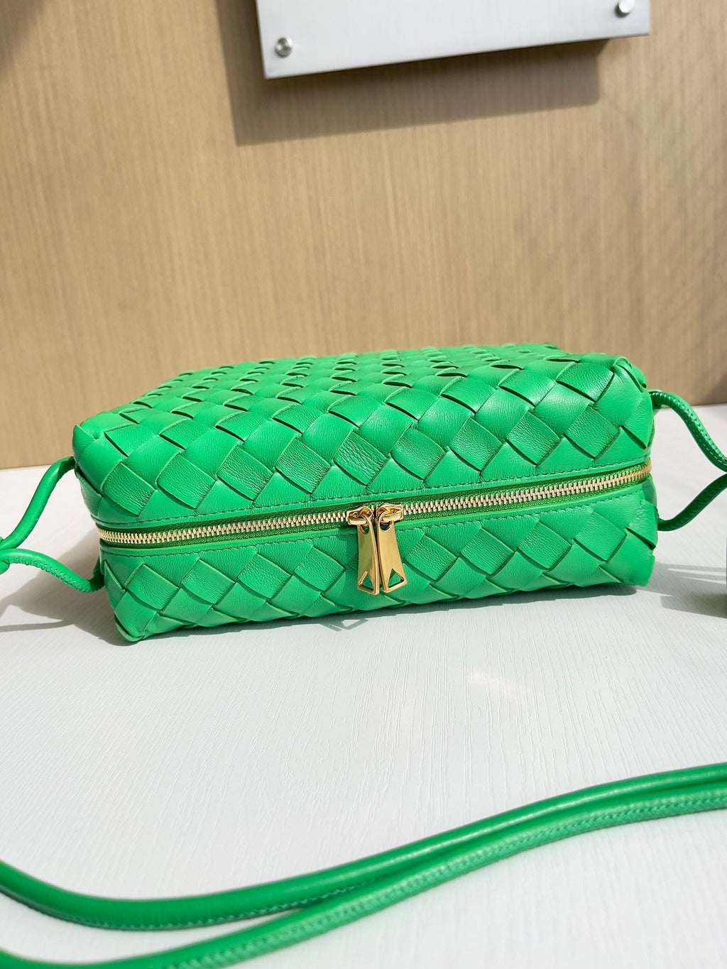 Bottega Veneta Small Loop Camera Bag 680255 Lambskin Green