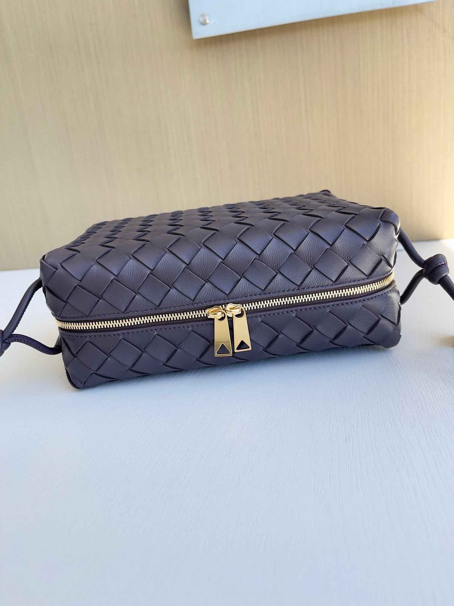 Bottega Veneta Small Loop Camera Bag 680255 Lambskin Dark Purple
