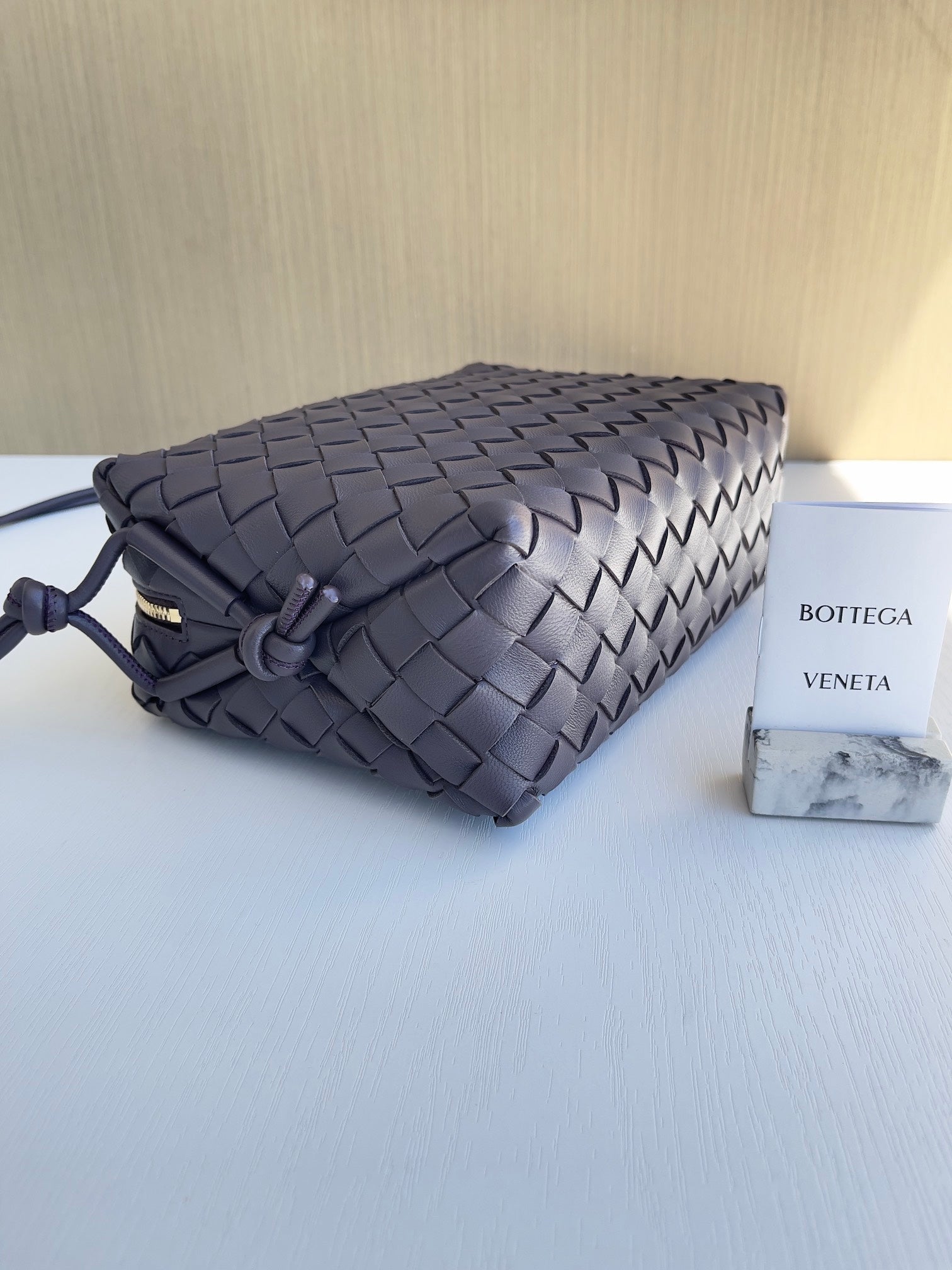 Bottega Veneta Small Loop Camera Bag 680255 Lambskin Dark Purple