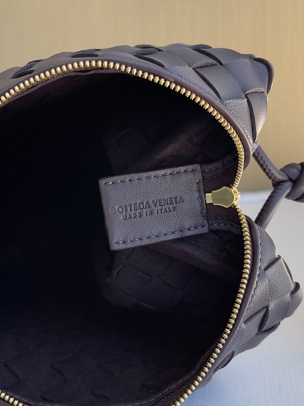 Bottega Veneta Small Loop Camera Bag 680255 Lambskin Dark Purple
