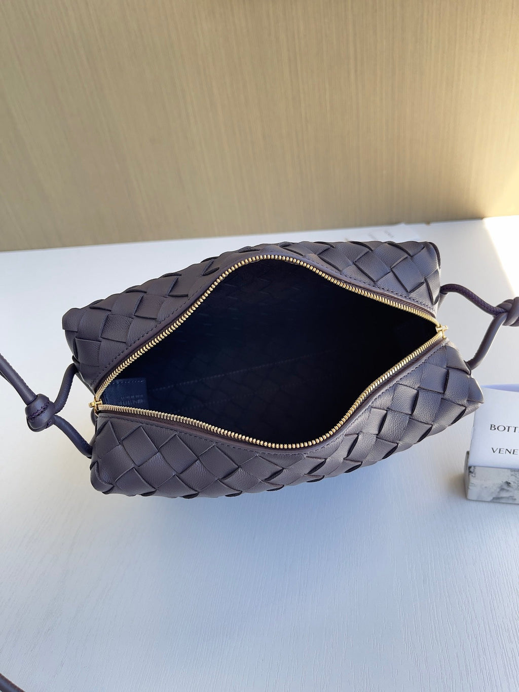 Bottega Veneta Small Loop Camera Bag 680255 Lambskin Dark Purple
