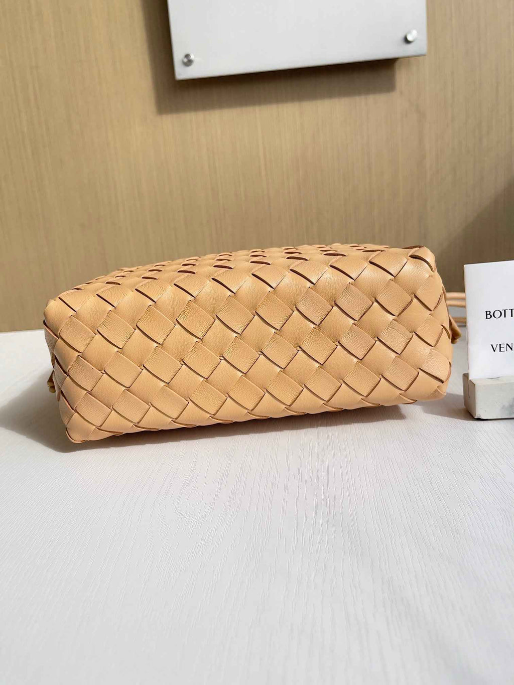 Bottega Veneta Small Loop Camera Bag 680255 Lambskin Dark Apricot
