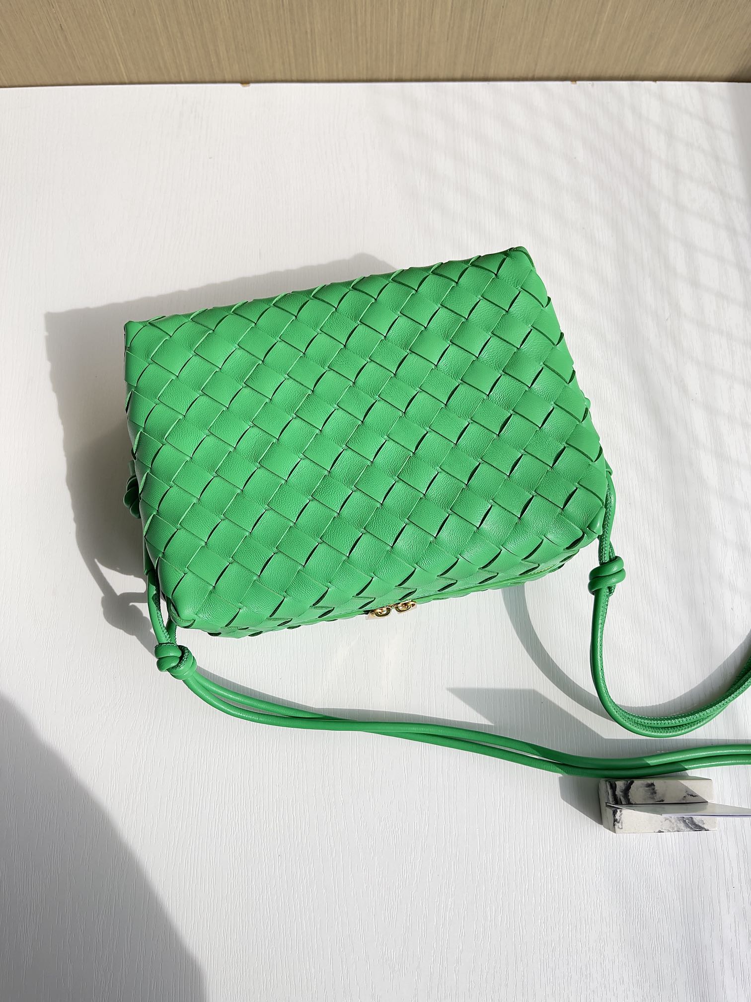 Bottega Veneta Small Loop Camera Bag 680255 Lambskin Green