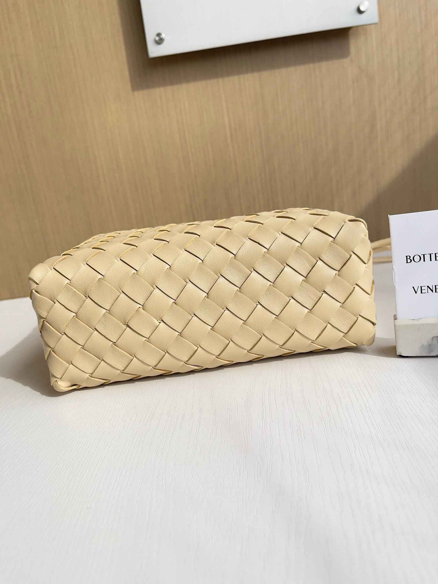 Bottega Veneta Small Loop Camera Bag 680255 Lambskin Apricot