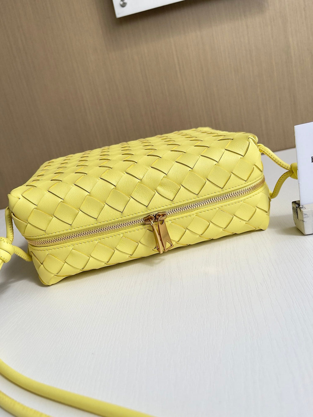 Bottega Veneta Small Loop Camera Bag 680255 Lambskin Yellow