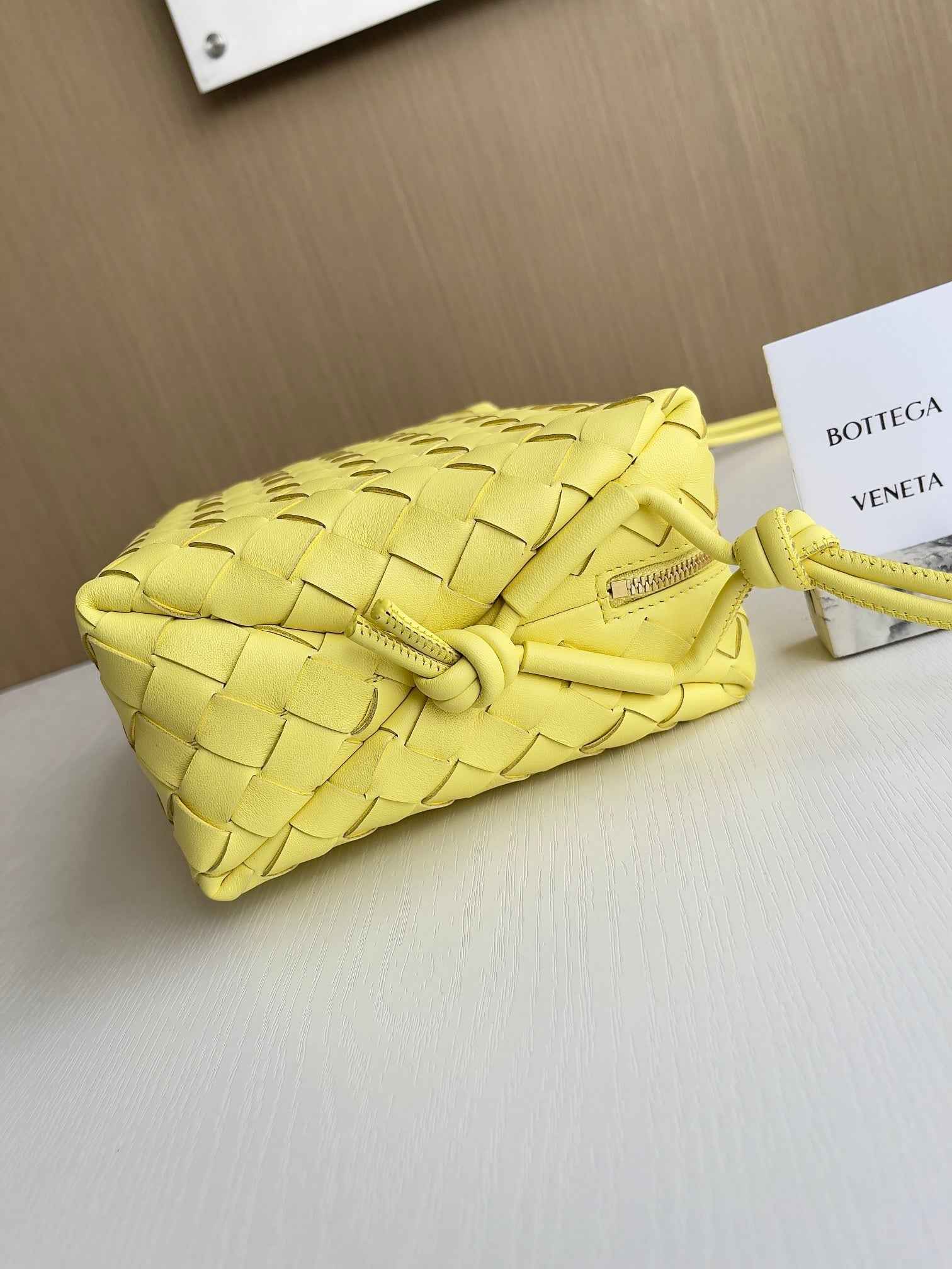 Bottega Veneta Small Loop Camera Bag 680255 Lambskin Yellow