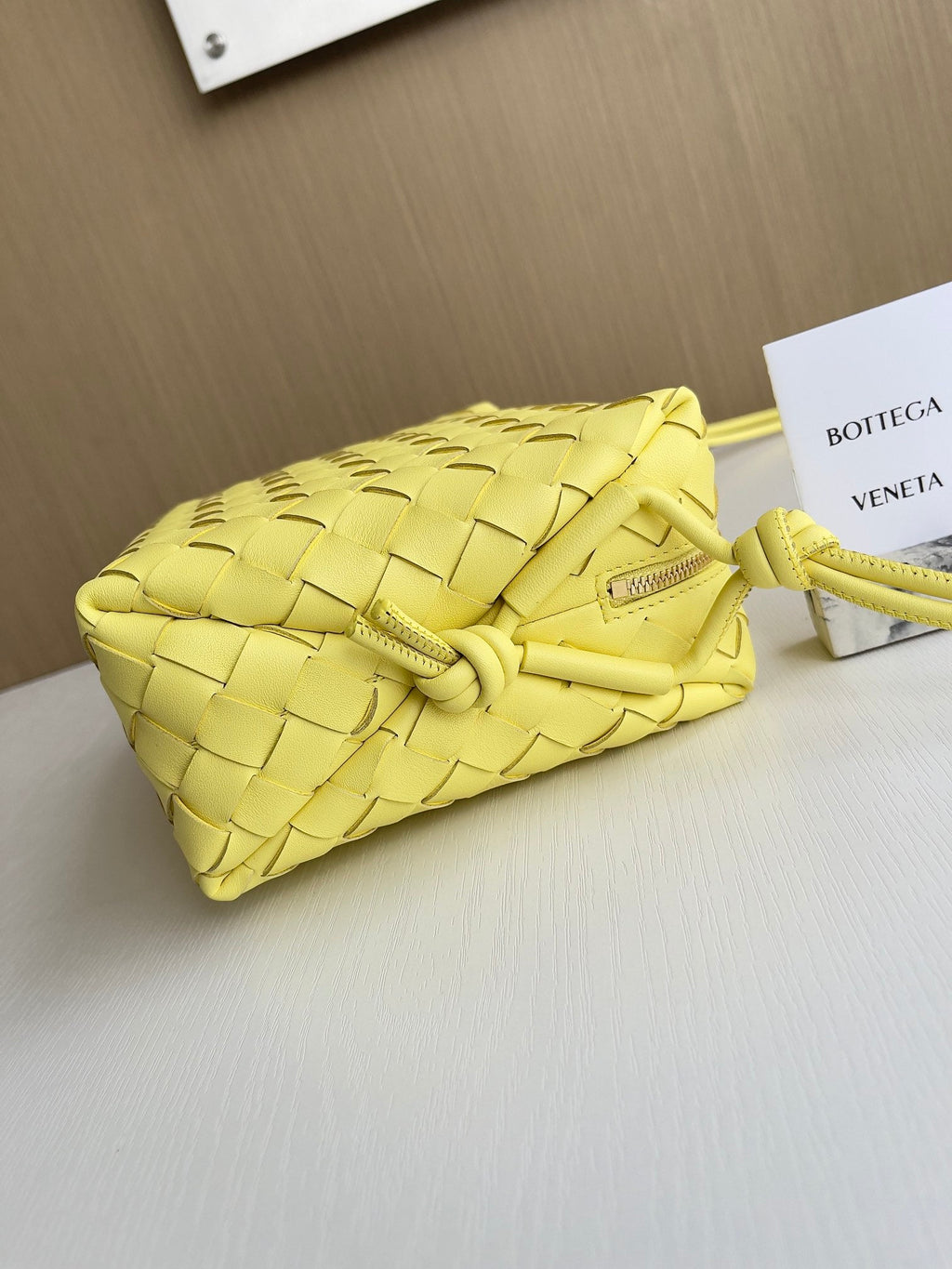 Bottega Veneta Small Loop Camera Bag 680255 Lambskin Yellow