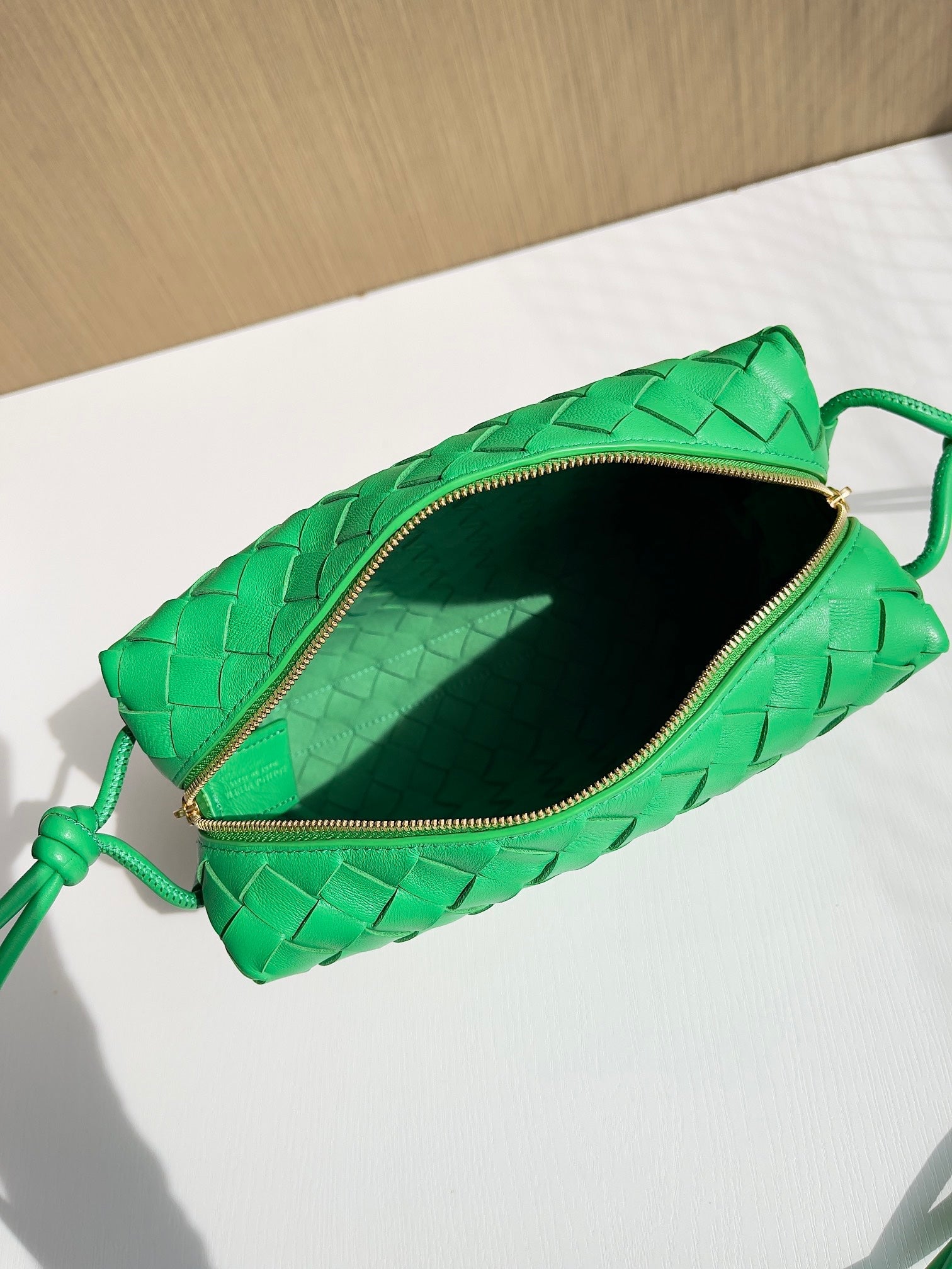 Bottega Veneta Small Loop Camera Bag 680255 Lambskin Green