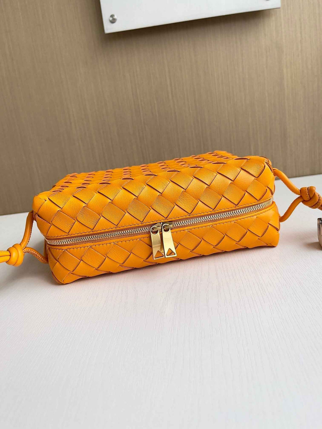 Bottega Veneta Small Loop Camera Bag 680255 Lambskin Dark Yellow