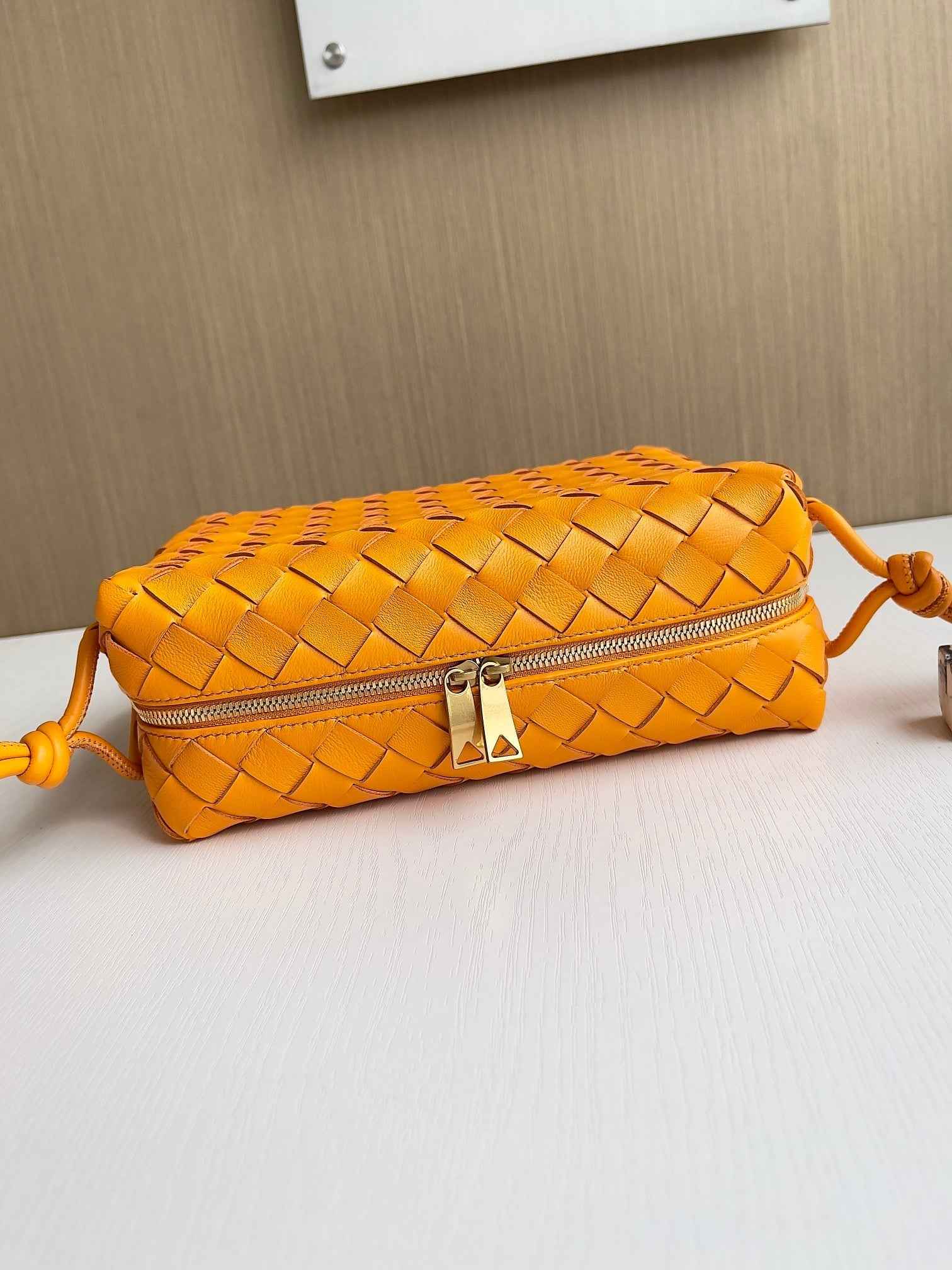 Bottega Veneta Small Loop Camera Bag 680255 Lambskin Dark Yellow