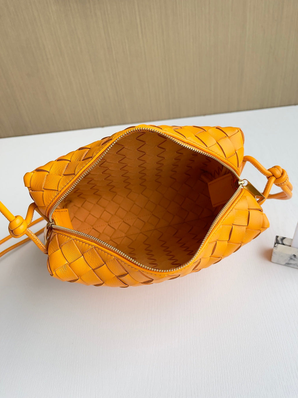 Bottega Veneta Small Loop Camera Bag 680255 Lambskin Dark Yellow