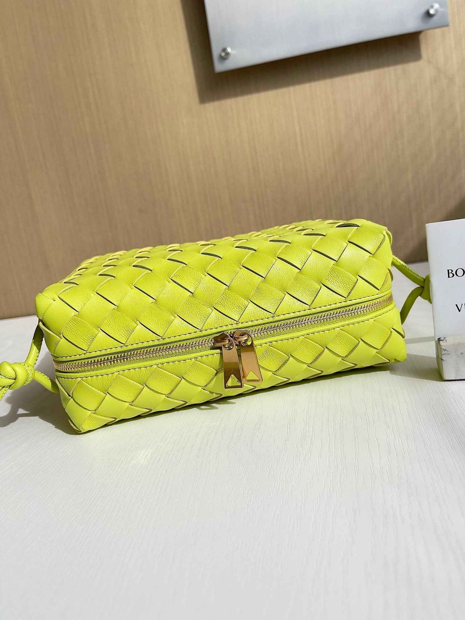 Bottega Veneta Small Loop Camera Bag 680255 Lambskin Lemon Yellow