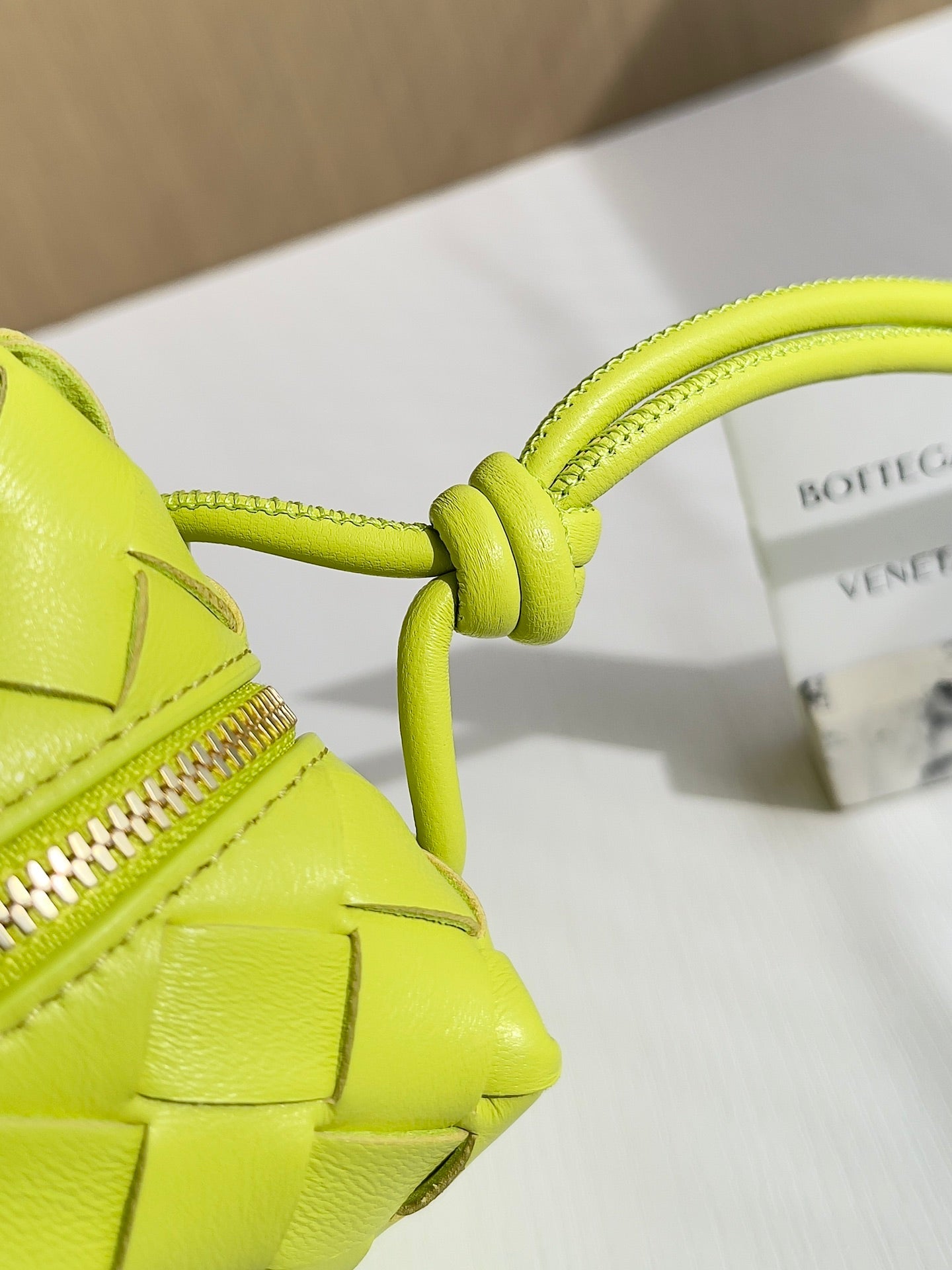 Bottega Veneta Small Loop Camera Bag 680255 Lambskin Lemon Yellow