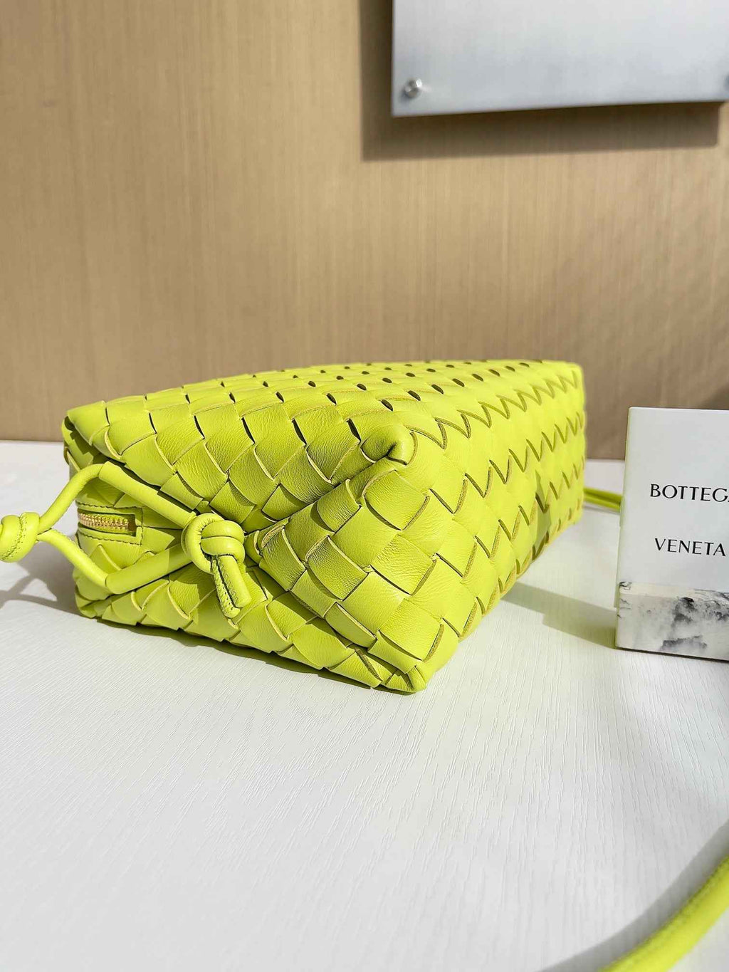 Bottega Veneta Small Loop Camera Bag 680255 Lambskin Lemon Yellow