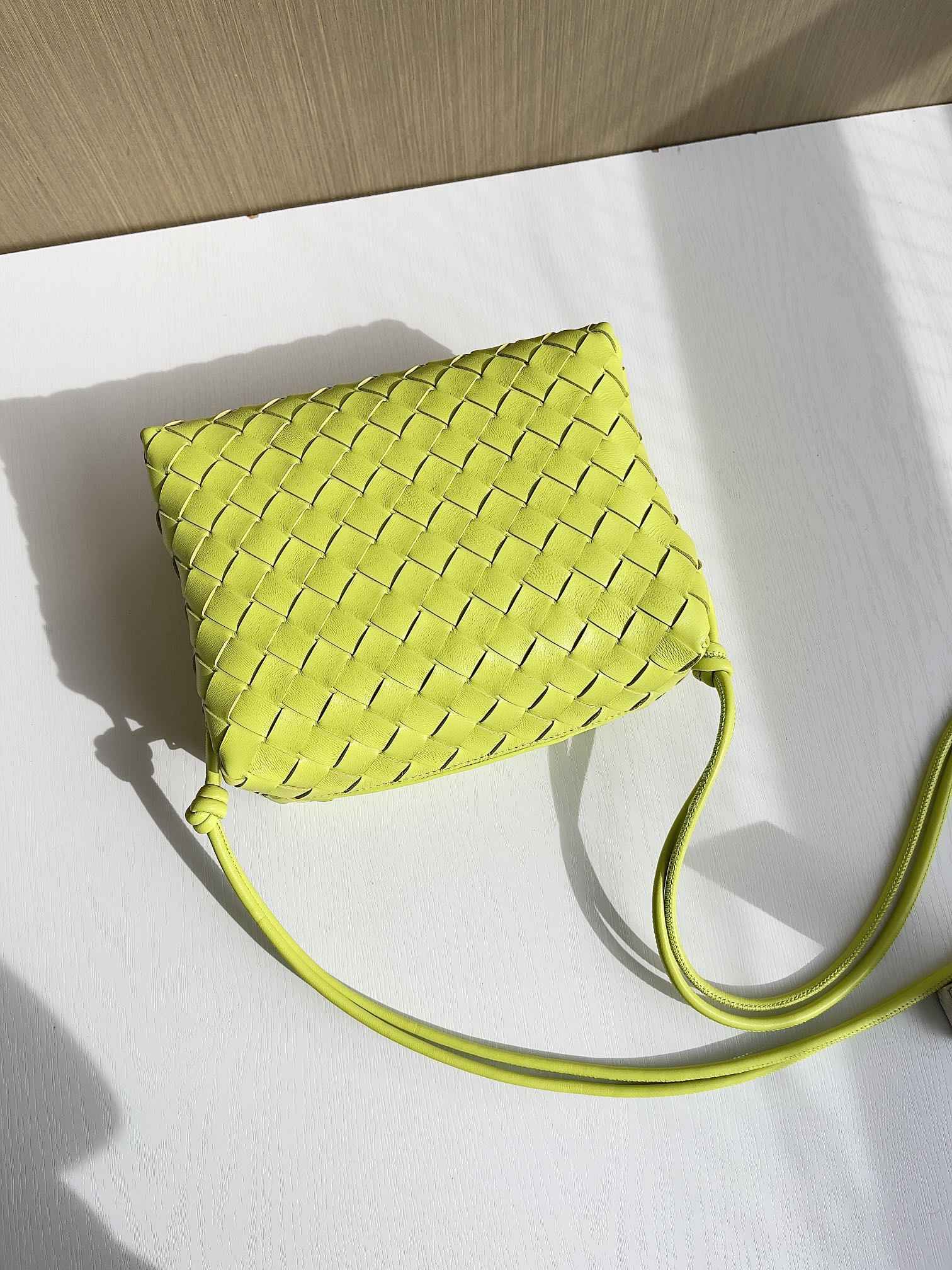 Bottega Veneta Small Loop Camera Bag 680255 Lambskin Lemon Yellow