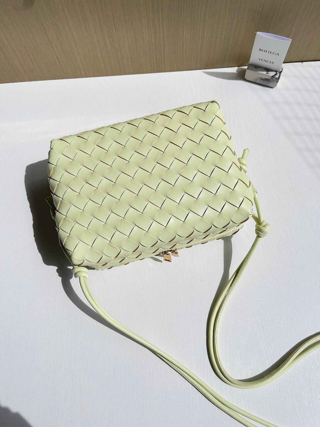 Bottega Veneta Small Loop Camera Bag 680255 Lambskin Light Yellow