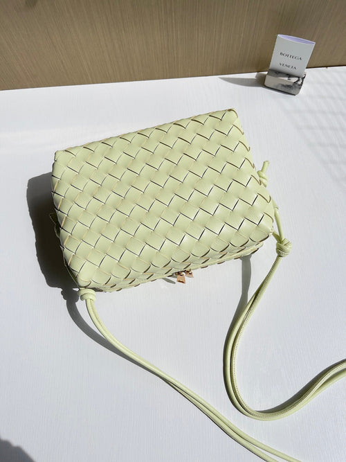 Bottega Veneta Small Loop Camera Bag 680255 Lambskin Light Yellow