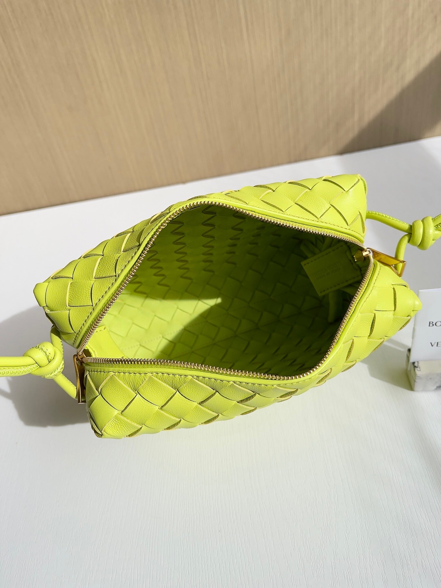 Bottega Veneta Small Loop Camera Bag 680255 Lambskin Lemon Yellow