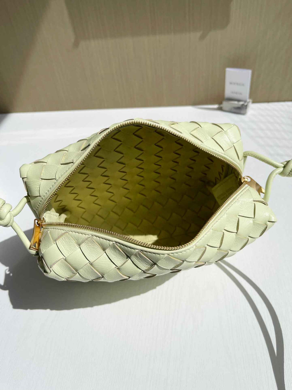 Bottega Veneta Small Loop Camera Bag 680255 Lambskin Light Yellow