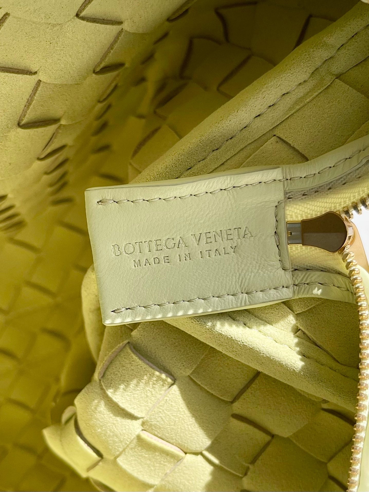 Bottega Veneta Small Loop Camera Bag 680255 Lambskin Light Yellow