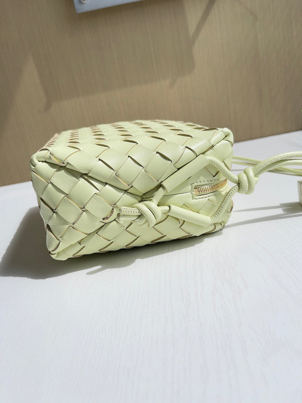 Bottega Veneta Small Loop Camera Bag 680255 Lambskin Light Yellow