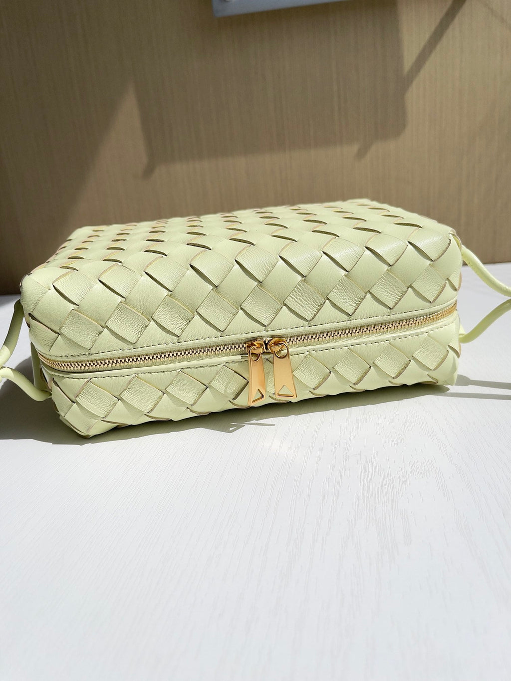Bottega Veneta Small Loop Camera Bag 680255 Lambskin Light Yellow