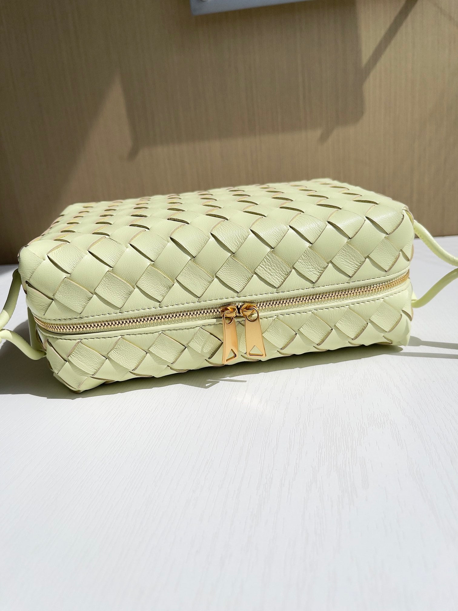 Bottega Veneta Small Loop Camera Bag 680255 Lambskin Light Yellow