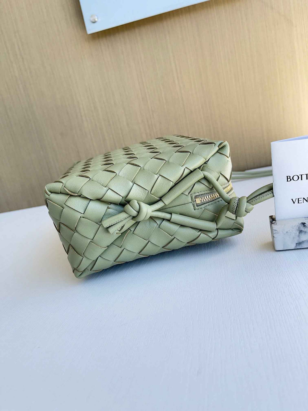 Bottega Veneta Small Loop Camera Bag 680255 Lambskin Light Green