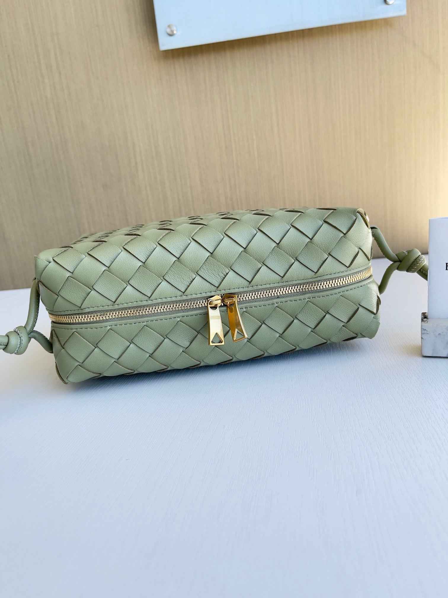 Bottega Veneta Small Loop Camera Bag 680255 Lambskin Light Green