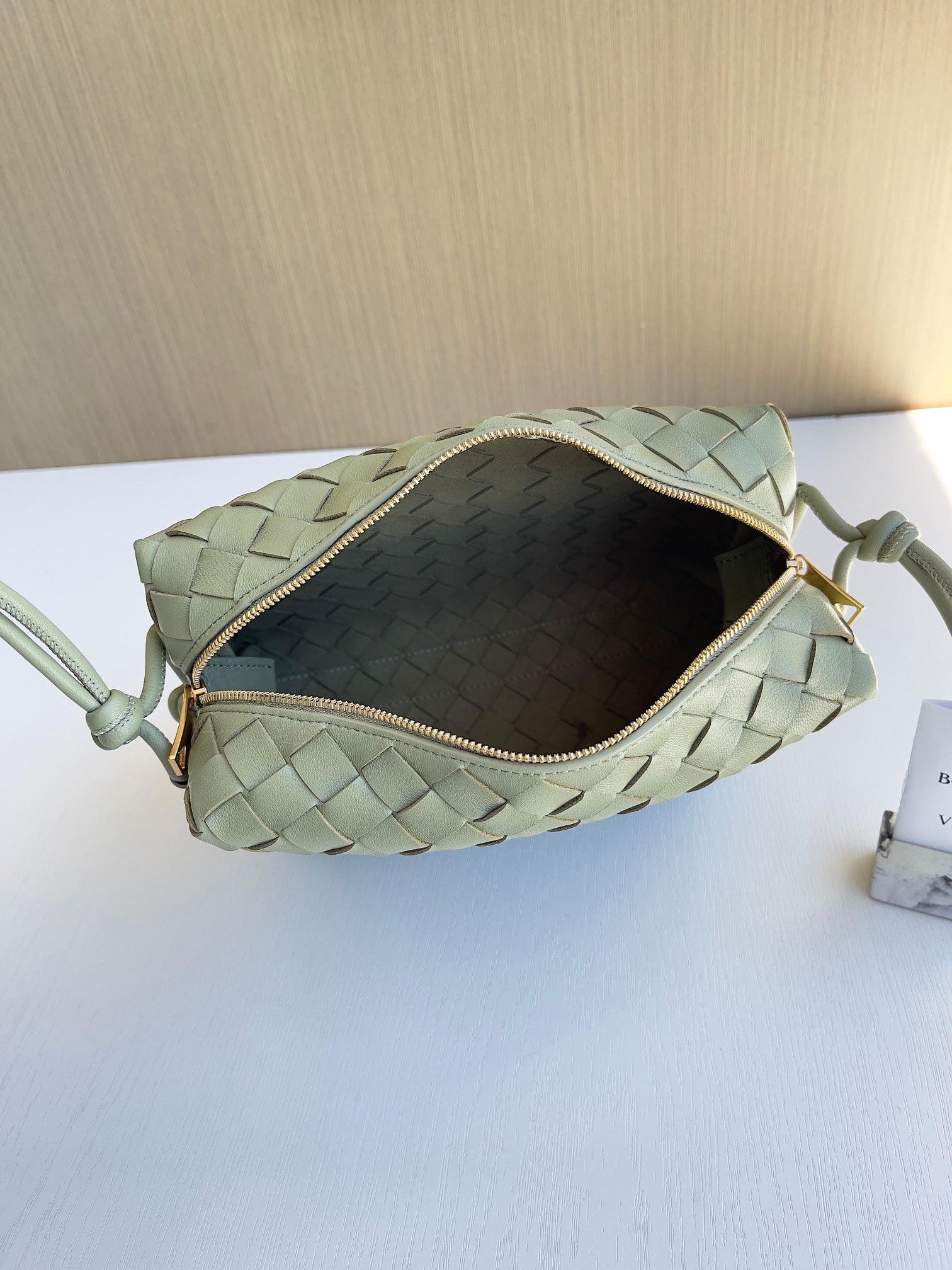 Bottega Veneta Small Loop Camera Bag 680255 Lambskin Light Green