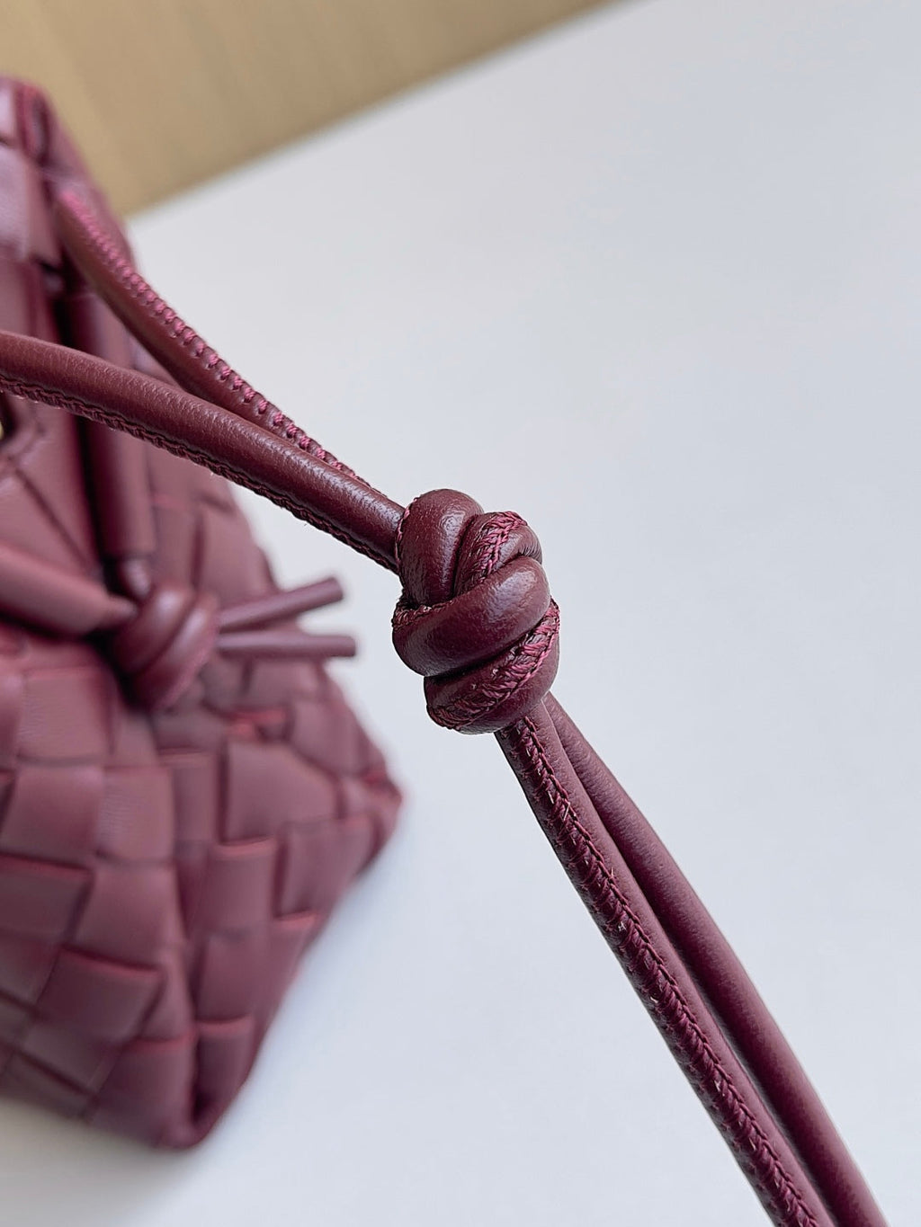 Bottega Veneta Small Loop Camera Bag 680255 Lambskin Wine Red