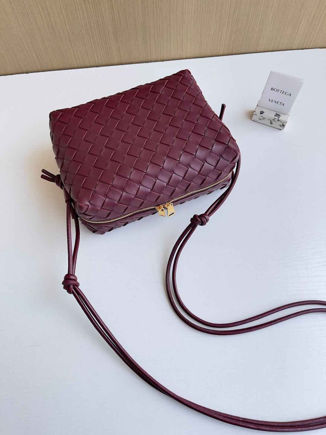 Bottega Veneta Small Loop Camera Bag 680255 Lambskin Wine Red