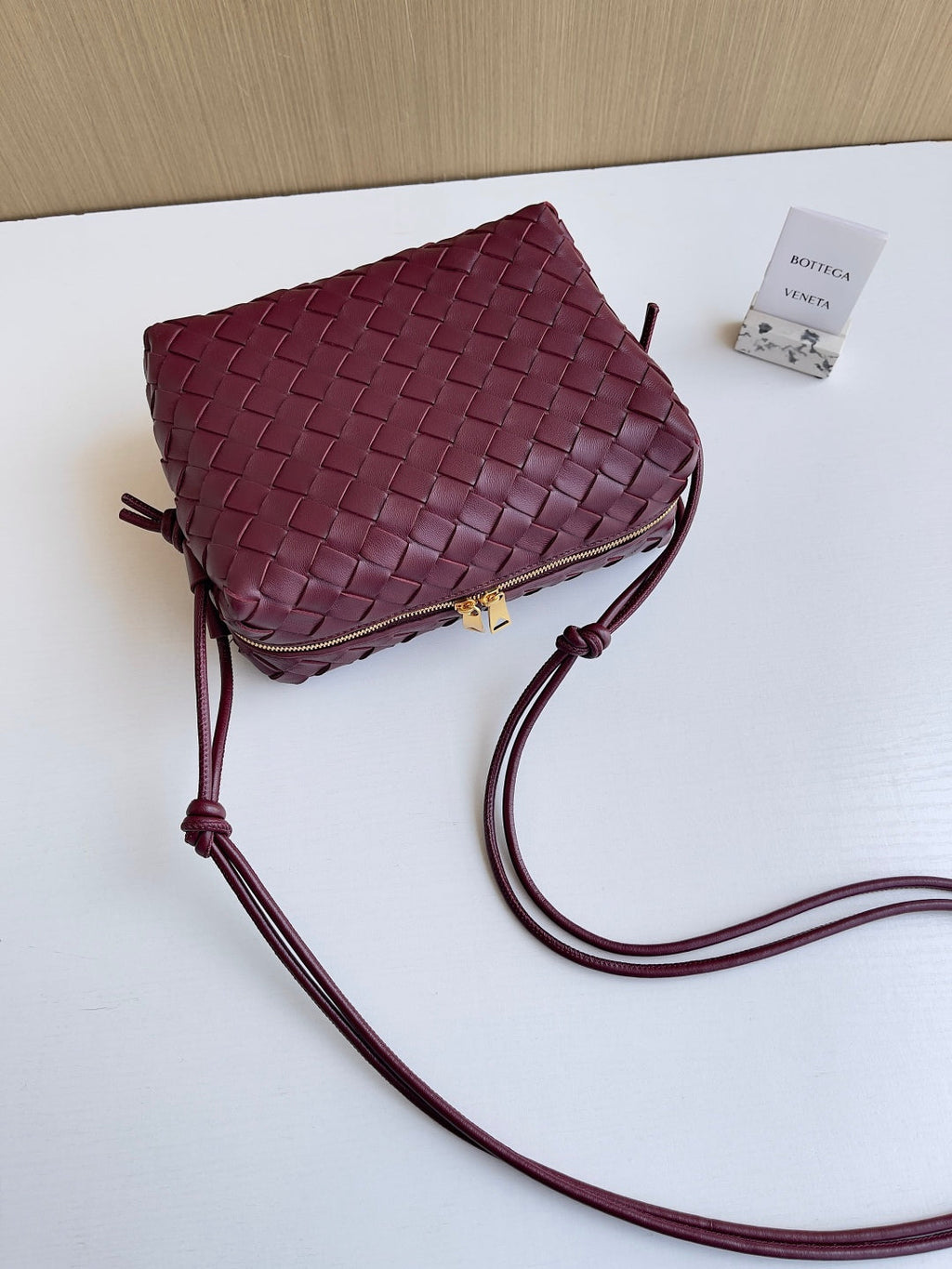 Bottega Veneta Small Loop Camera Bag 680255 Lambskin Wine Red