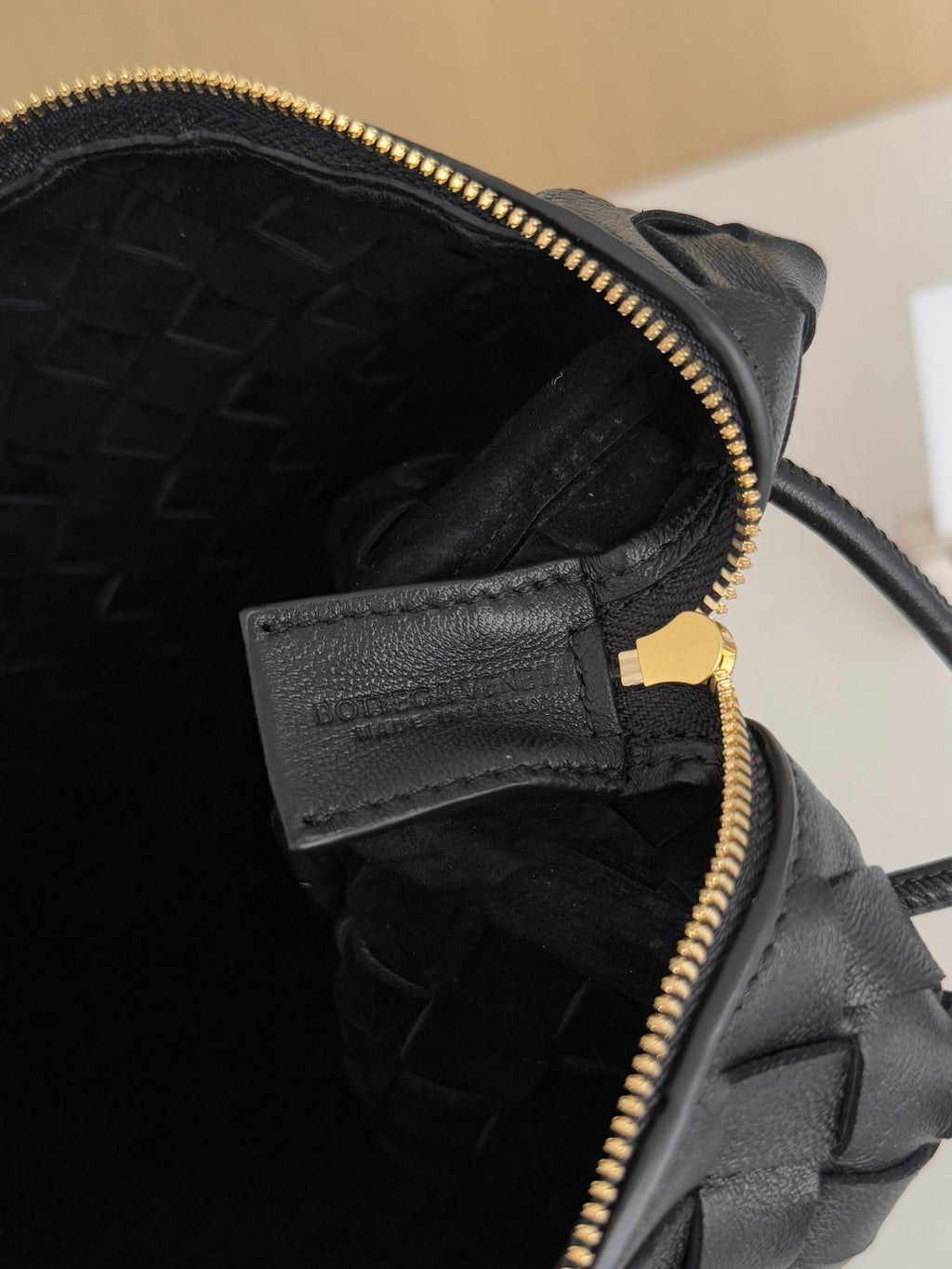 Bottega Veneta Small Loop Camera Cross-Body Bag 680255 Lambskin Black