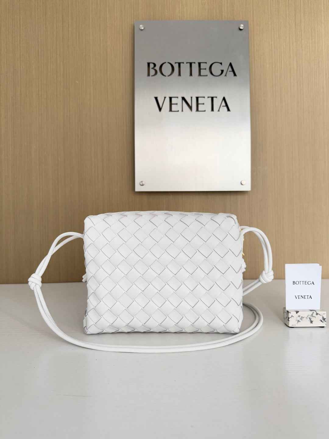 Bottega Veneta Small Loop Camera Bag 680255 Lambskin White