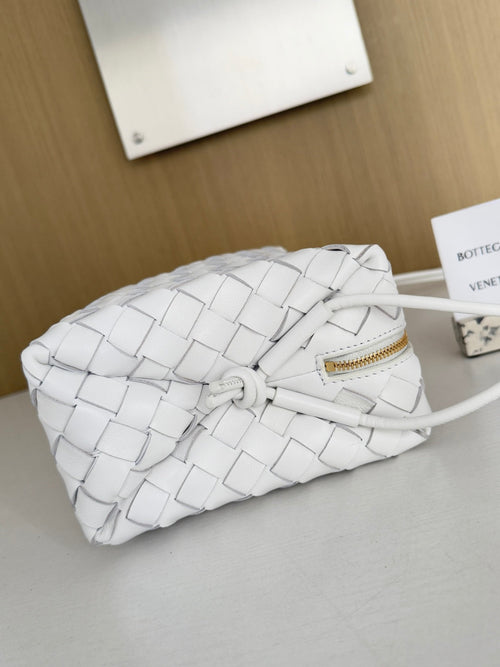 Bottega Veneta Small Loop Camera Bag 680255 Lambskin White