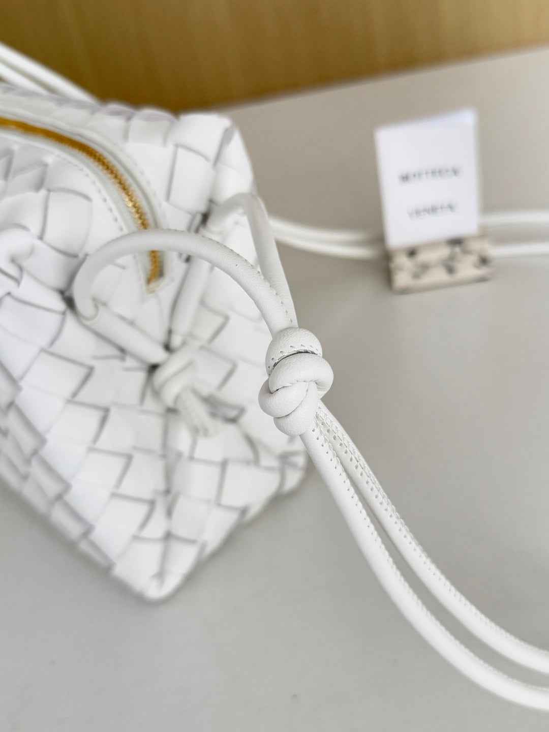 Bottega Veneta Small Loop Camera Bag 680255 Lambskin White