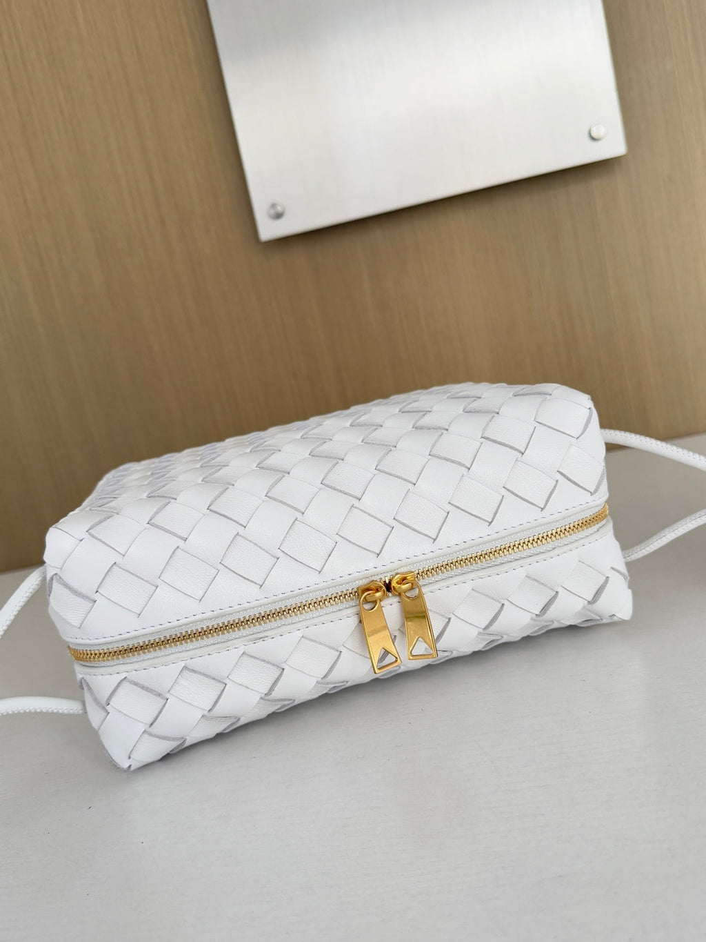 Bottega Veneta Small Loop Camera Bag 680255 Lambskin White