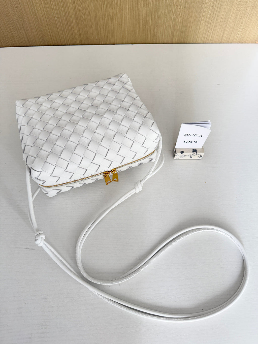 Bottega Veneta Small Loop Camera Bag 680255 Lambskin White