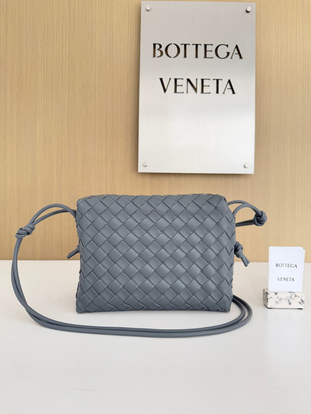 Bottega Veneta Small Loop Camera Bag 680255 Lambskin Gray