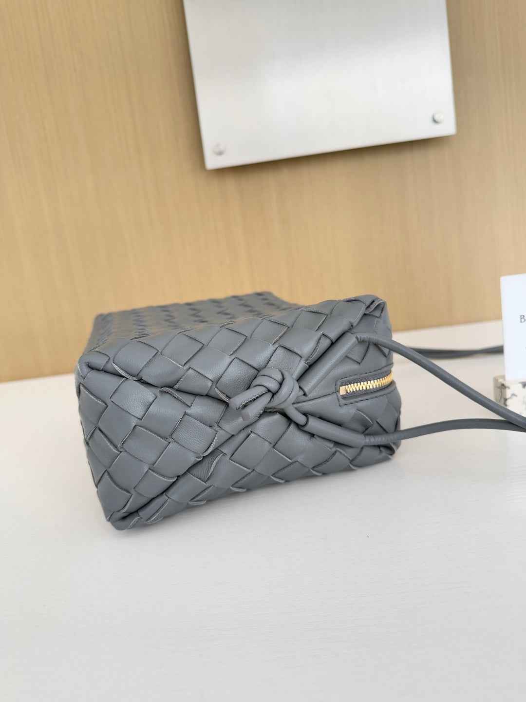 Bottega Veneta Small Loop Camera Bag 680255 Lambskin Gray