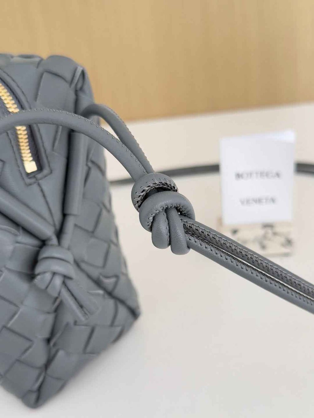Bottega Veneta Small Loop Camera Bag 680255 Lambskin Gray