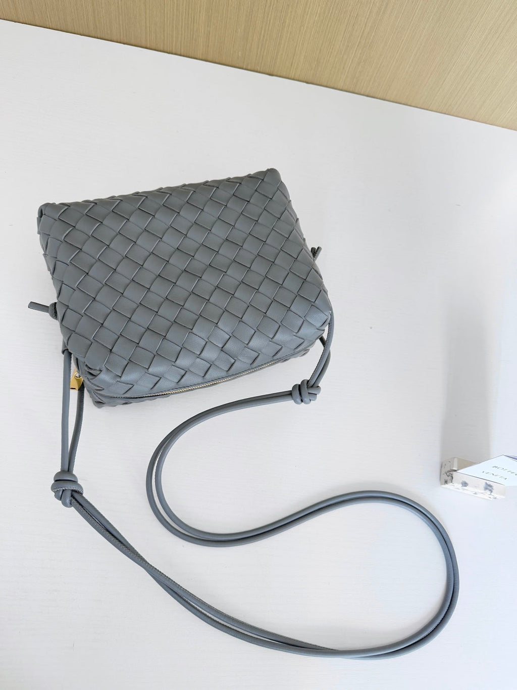 Bottega Veneta Small Loop Camera Bag 680255 Lambskin Gray