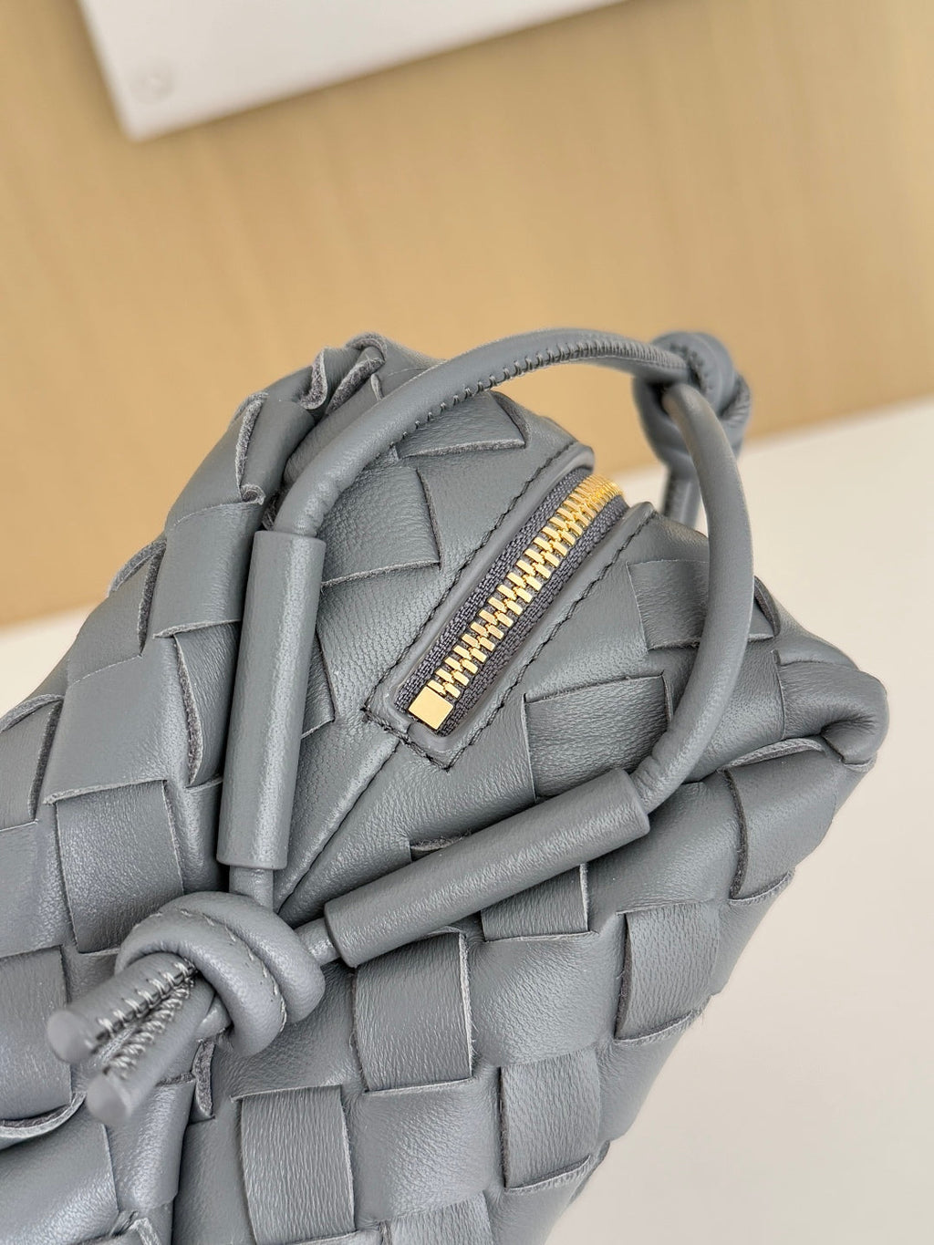 Bottega Veneta Small Loop Camera Bag 680255 Lambskin Gray