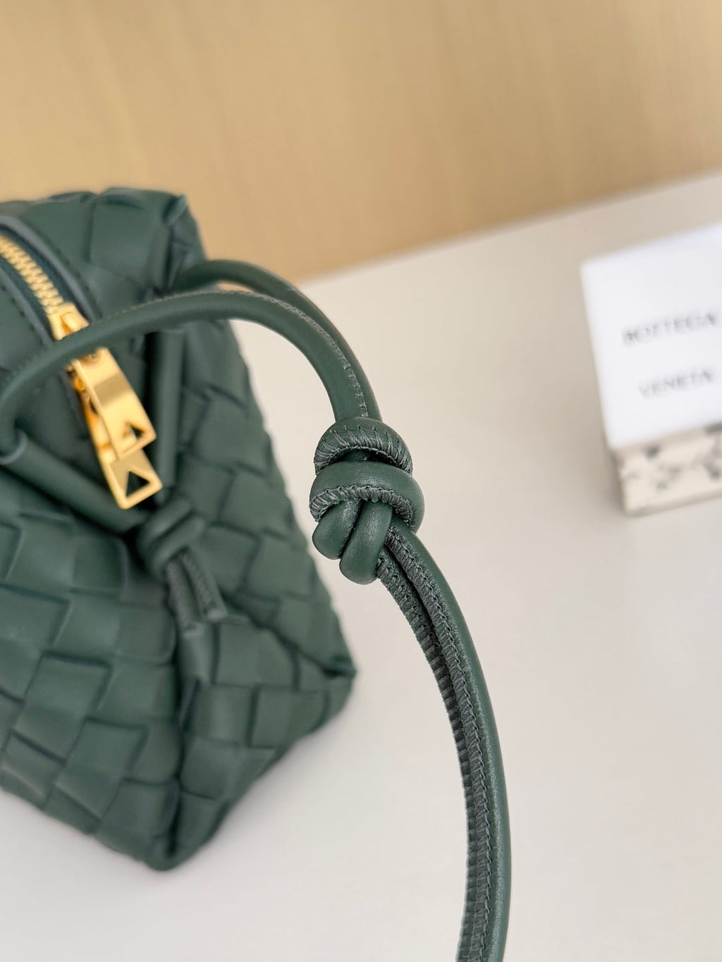 Bottega Veneta Small Loop Camera Bag 680255 Lambskin Dark Green