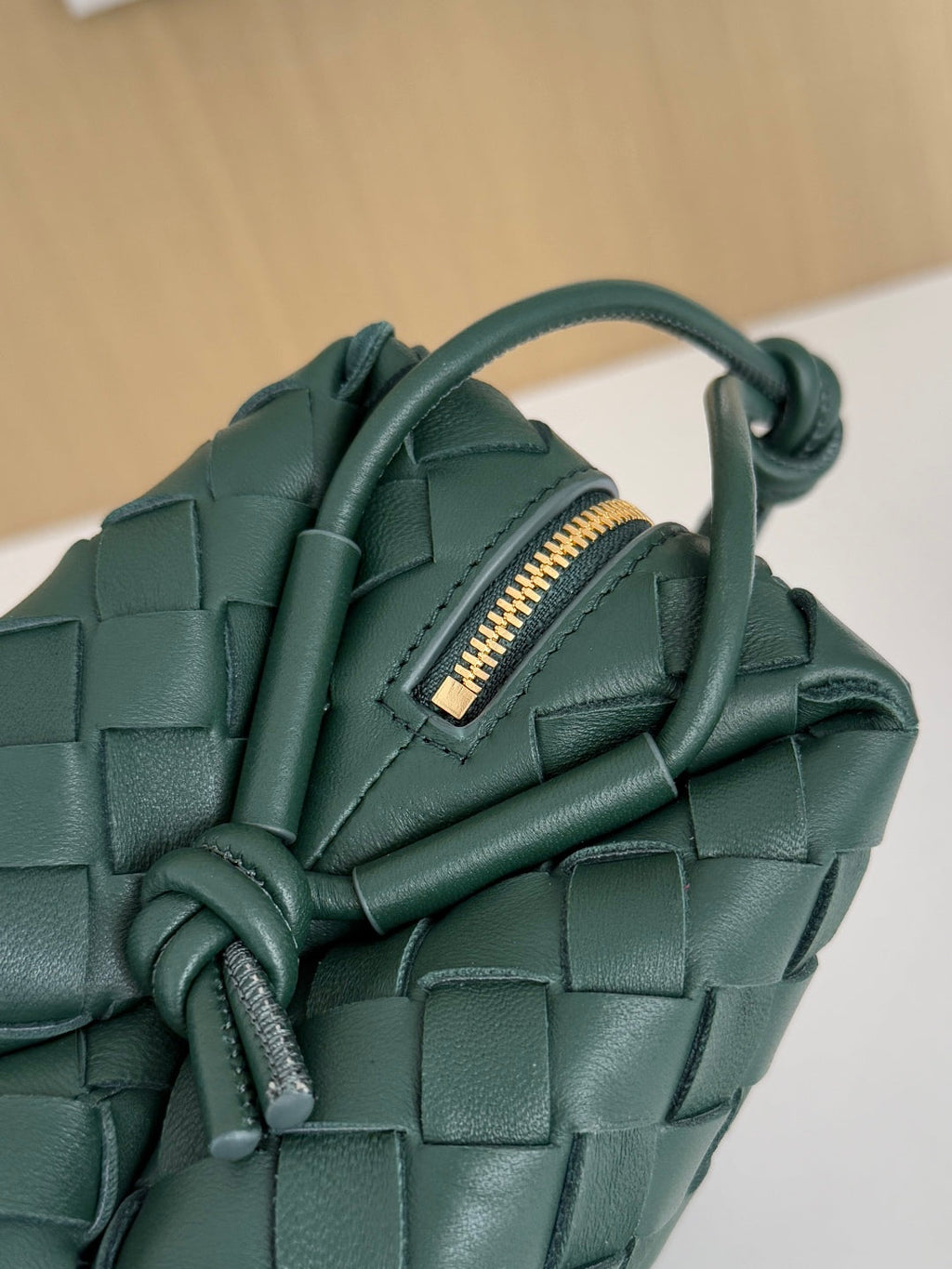 Bottega Veneta Small Loop Camera Bag 680255 Lambskin Dark Green